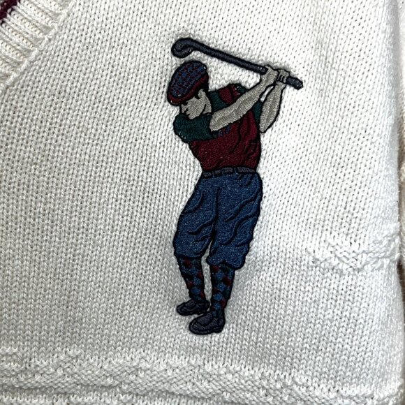 Pinnacle Vintage Mens Embroidered 3D Golf Sweater Size M - Picture 4 of 8